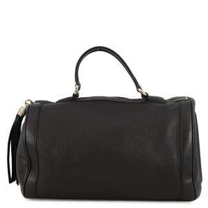 GUCCI Authentic Black Leather Boston Bag